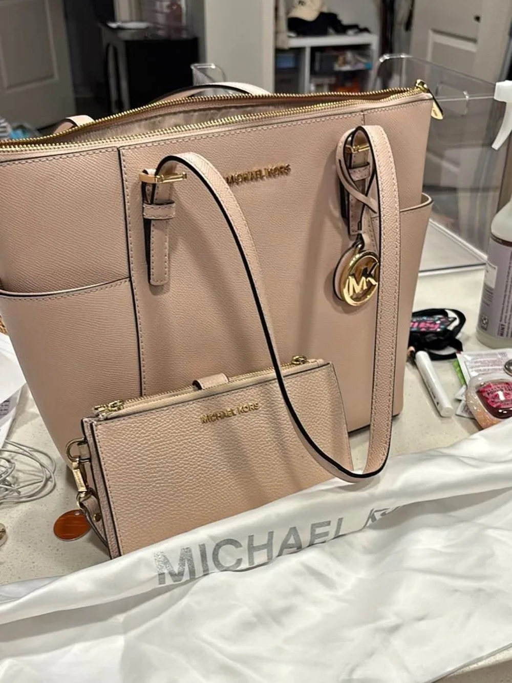 Michael Kors Blush Pink Tote with Detachable Wristlet